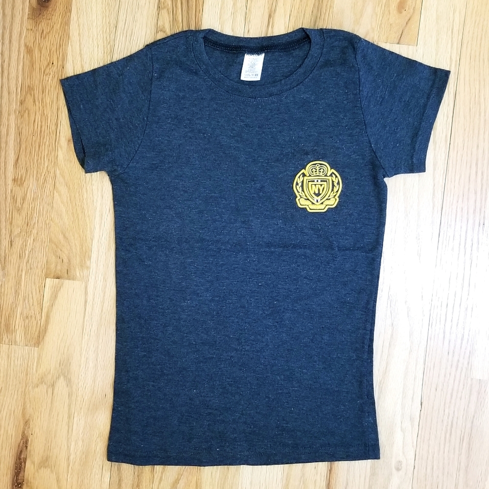 Dark Gray Grey Cotton Short Sleeve Tee T Shirt Top Size X-Small Korean Brand